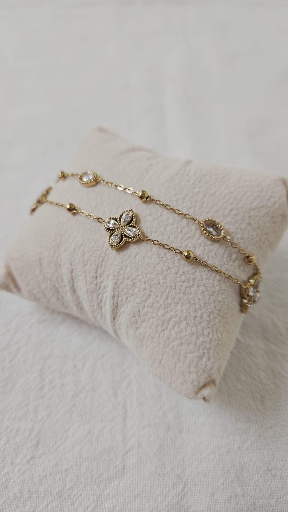Dubbele armband met strass steentjes