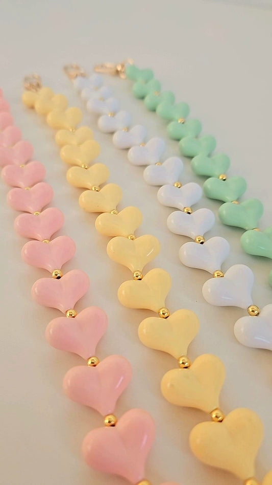 Telefoonketting pastel - hart