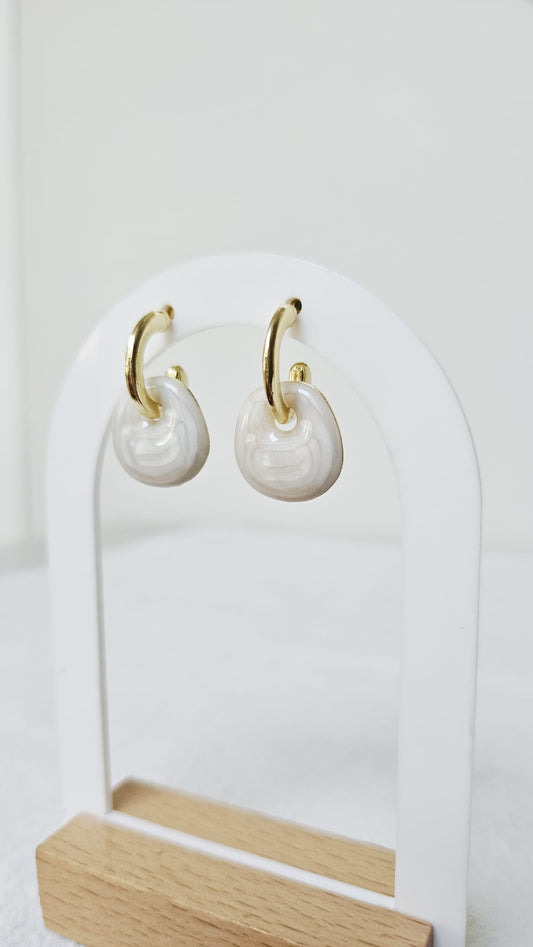 Oorbel marble stone