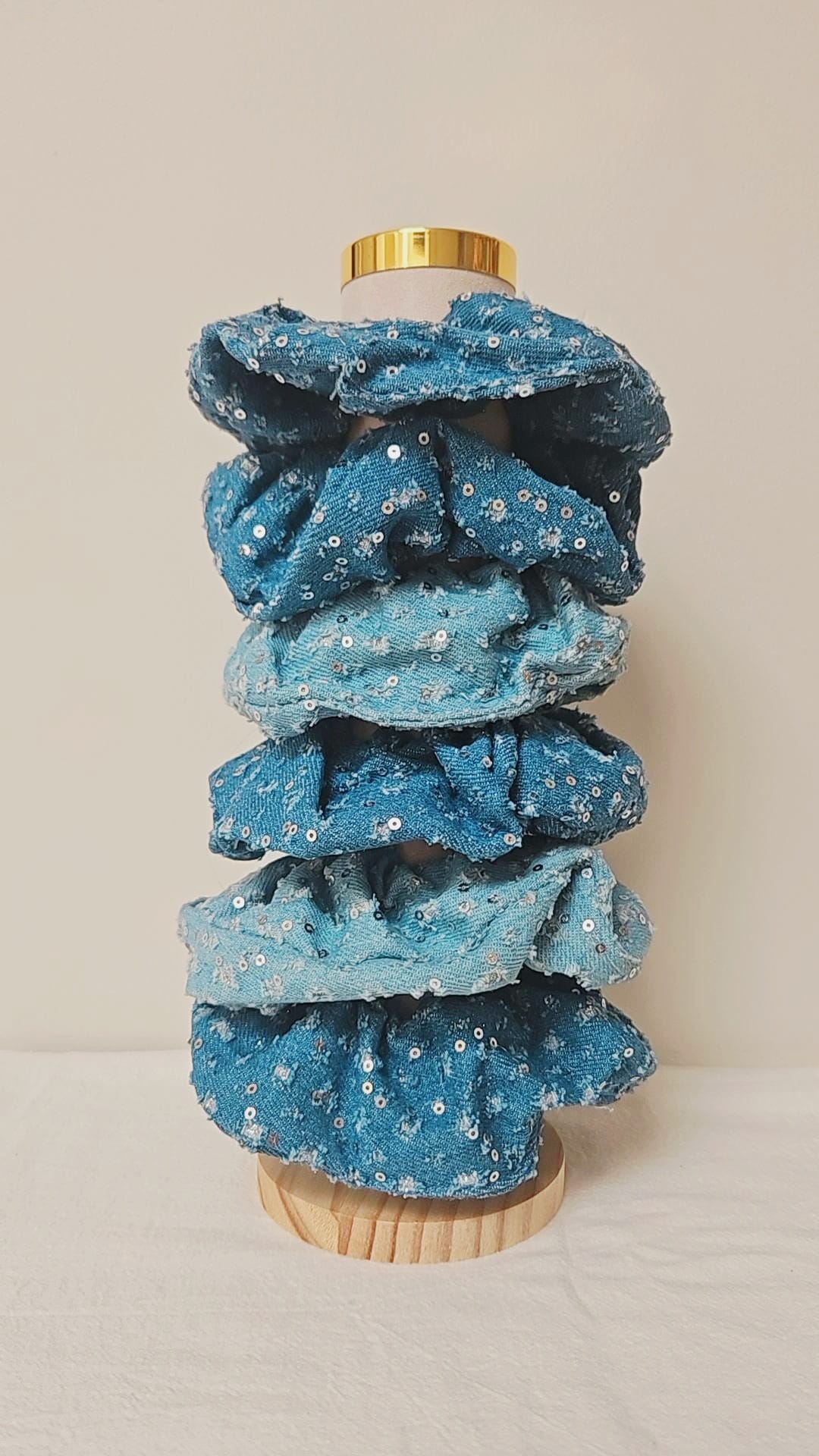 Denim scrunchie