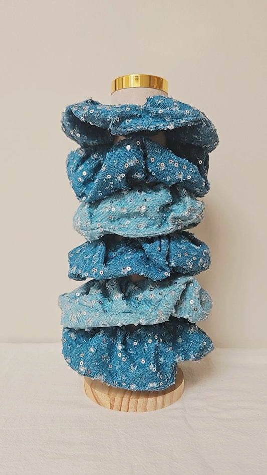 Denim scrunchie