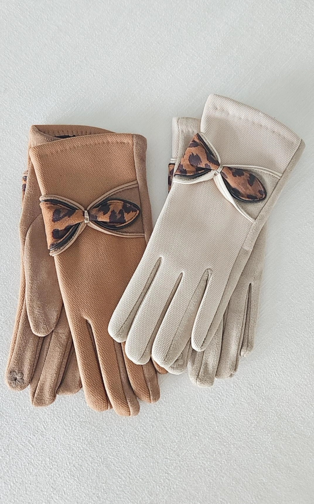 Handschoenen luipaard strik