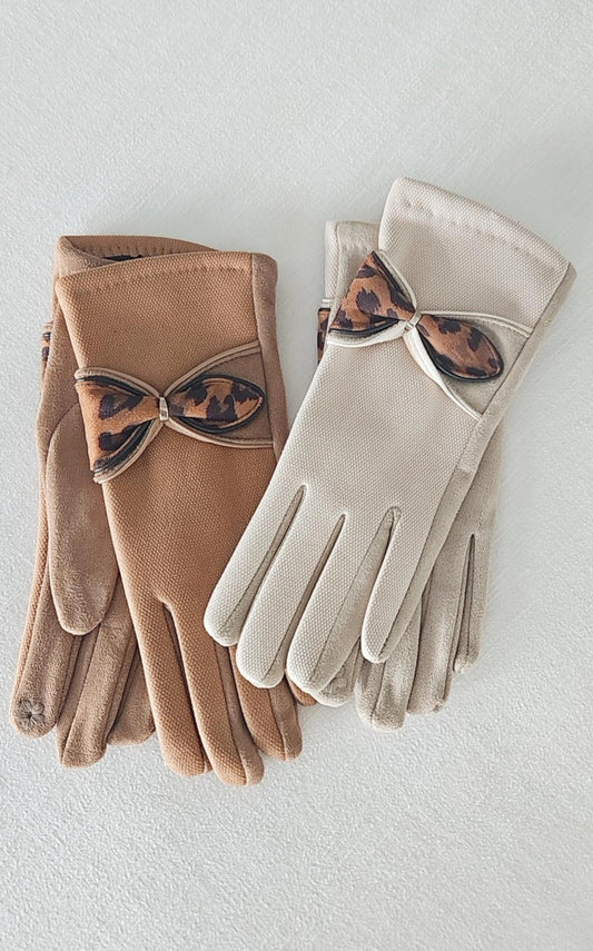Handschoenen luipaard strik